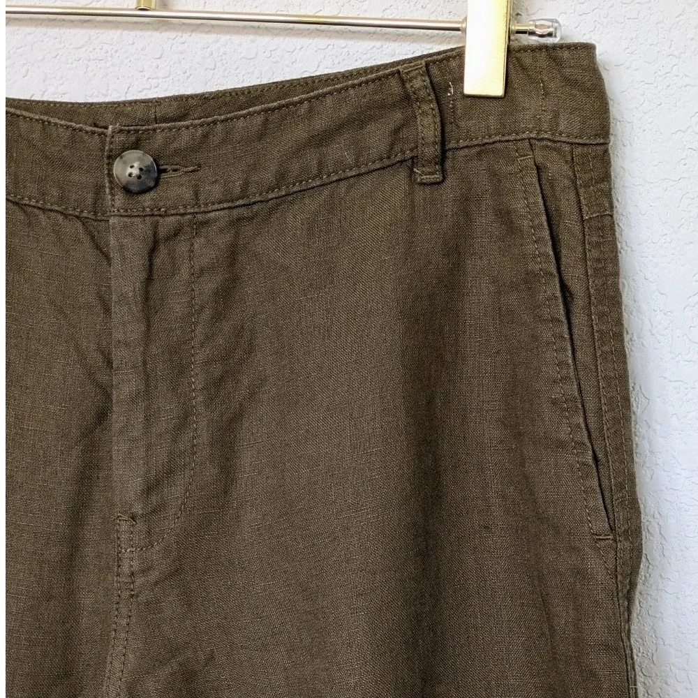 Madewell Linen Pleated Shell & Zoe Relaxed Wide Leg Pants Set Women's S/6P Olive